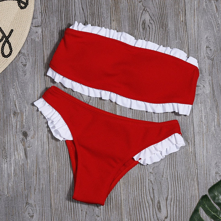 Costume da bagno 2 pezzi con volant