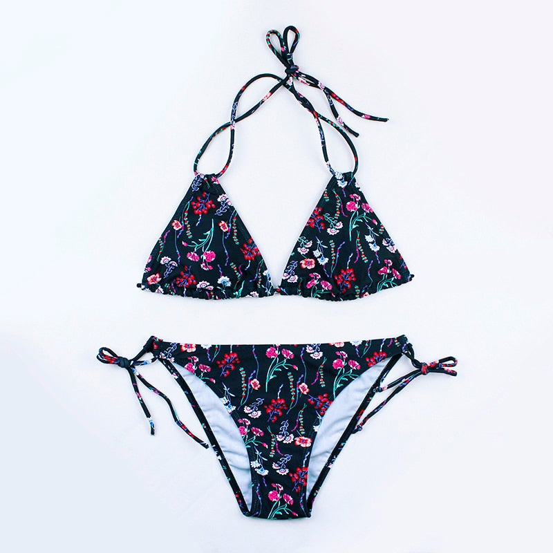 Costume da bagno 2 pezzi con laccetti al collo