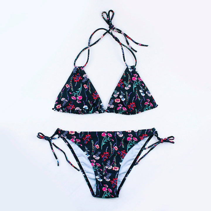 Costume da bagno 2 pezzi con laccetti al collo