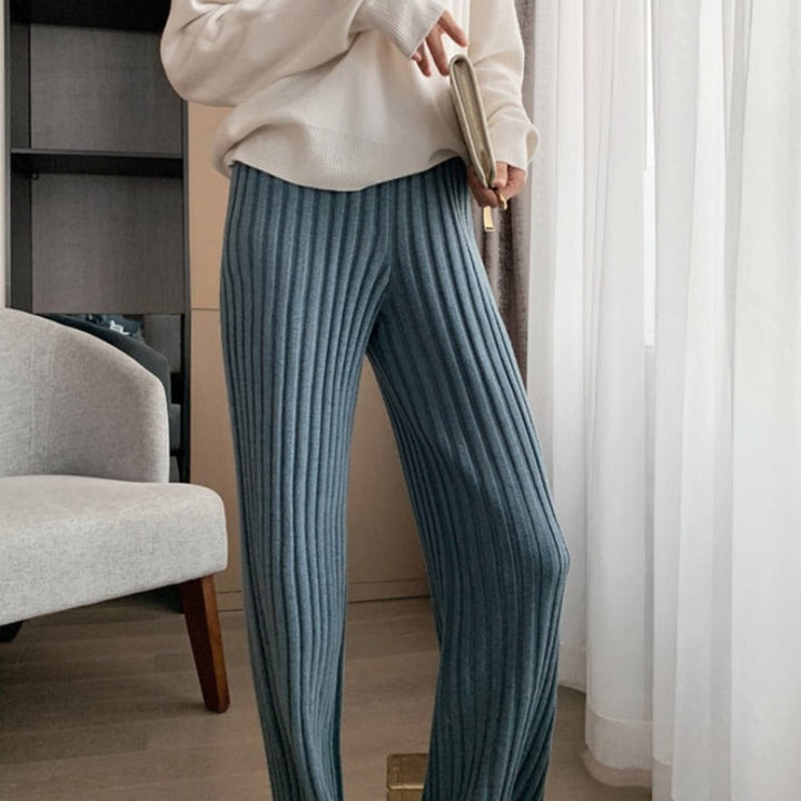 Pantaloni in cotone oversize a coste