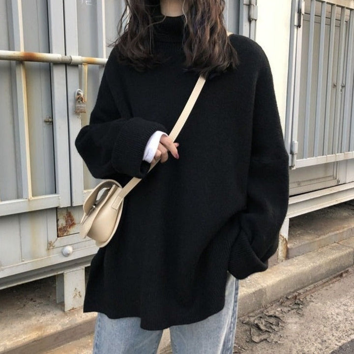 Maglione oversize con collo alto