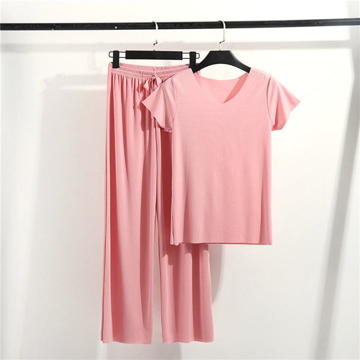 Completo abbigliamento casa con pantaloni lunghi