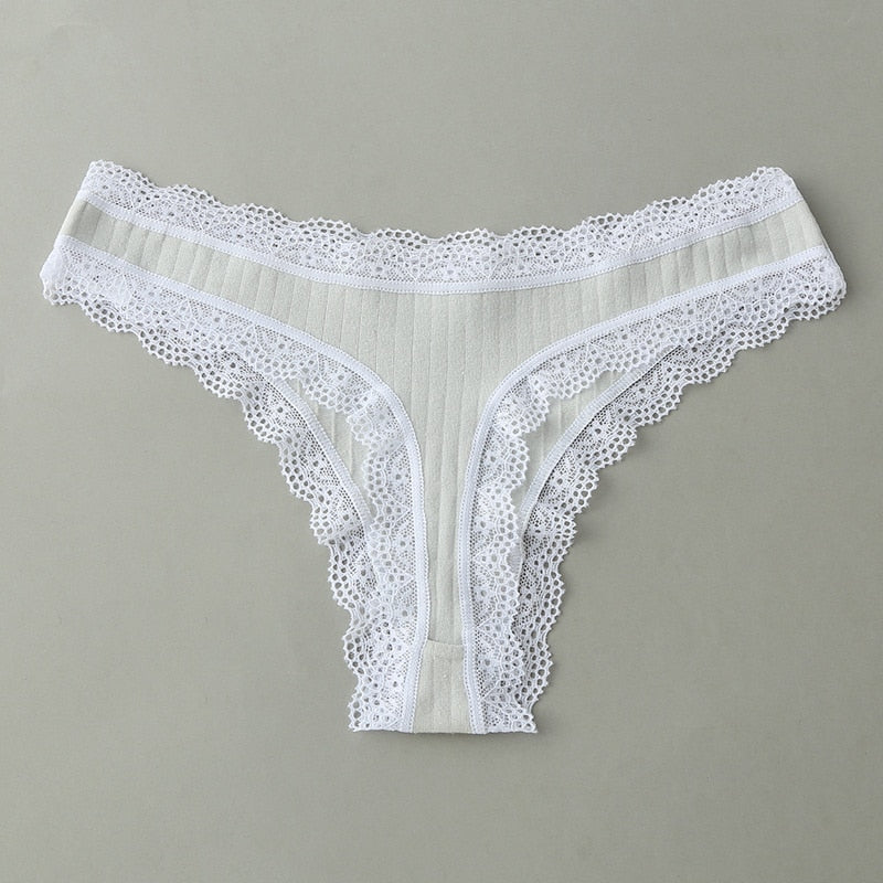 Perizoma in cotone con pizzo