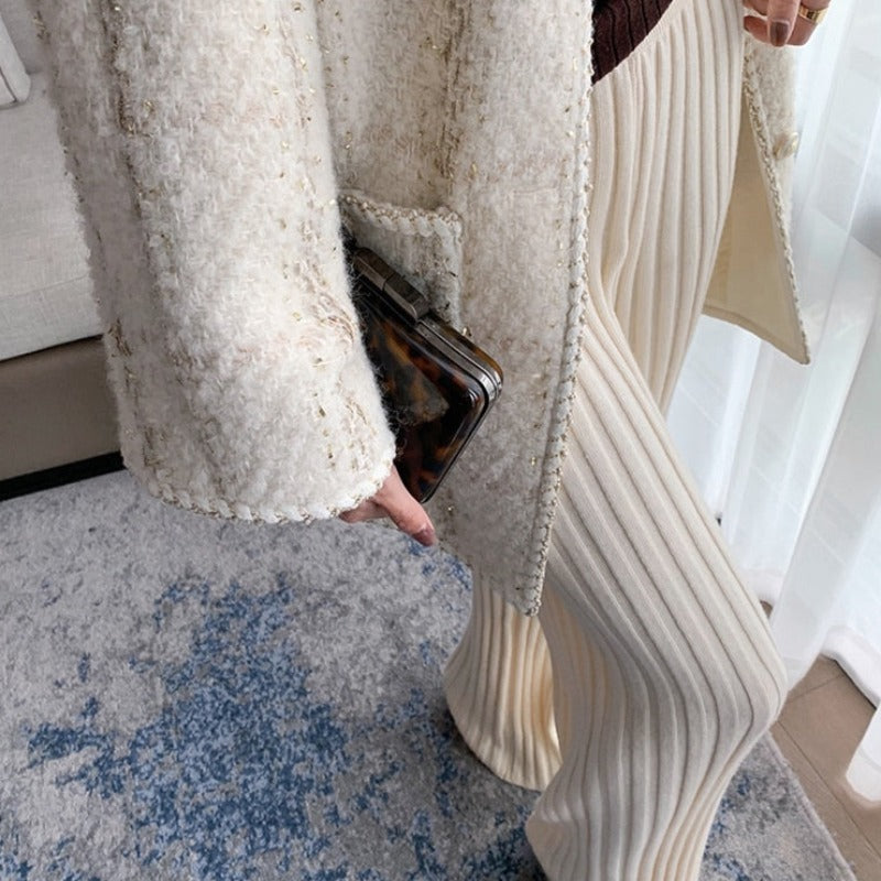 Pantaloni in cotone oversize a coste