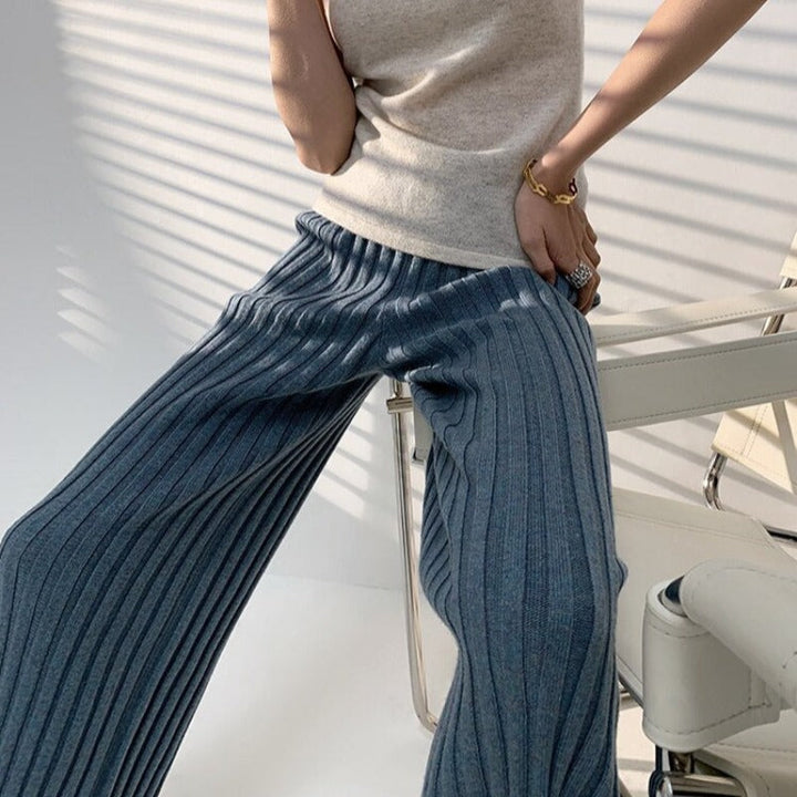 Pantaloni in cotone oversize a coste