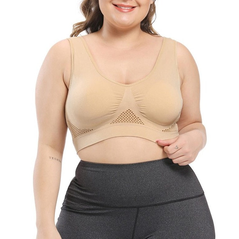 Reggiseno senza cuciture con decorazione traforata