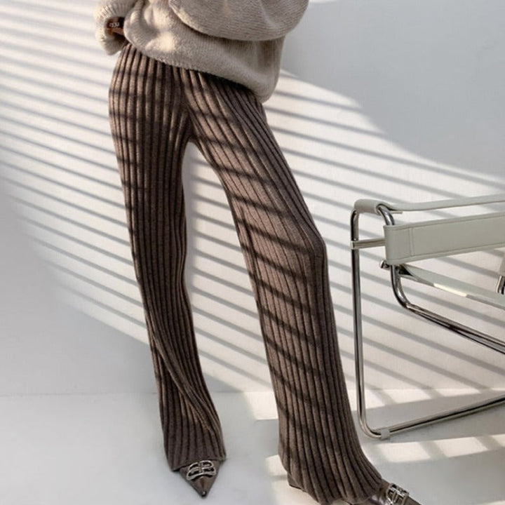 Pantaloni in cotone oversize a coste