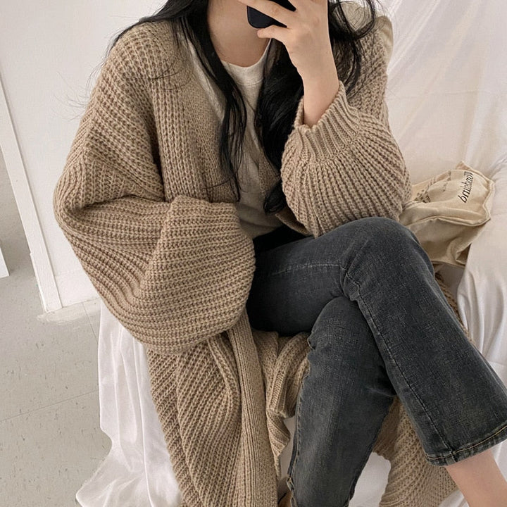 Lungo cardigan in maglia
