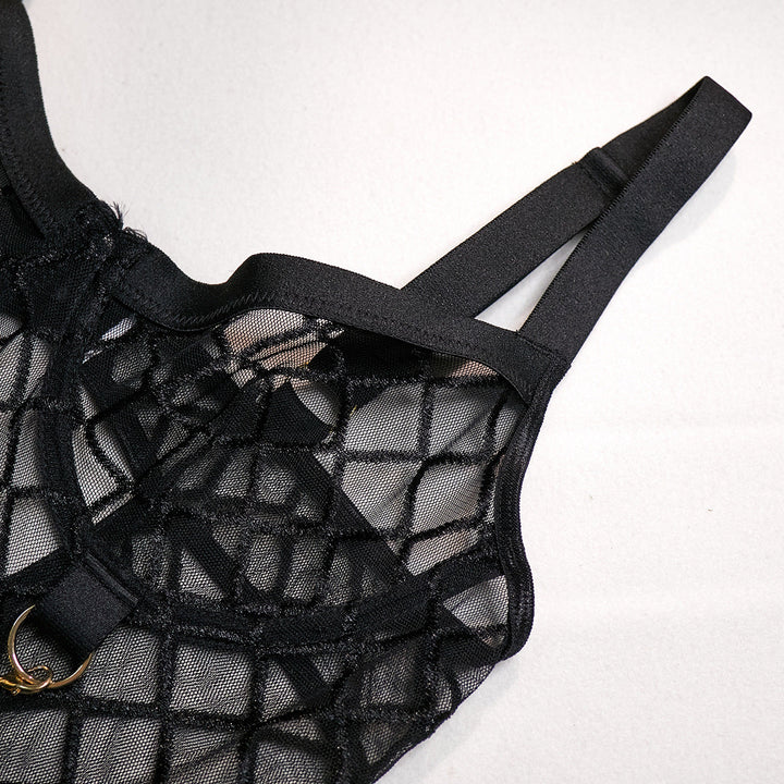 Body trasparente con catenelle decorative