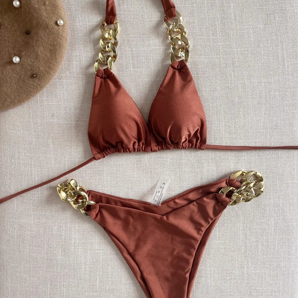 Bikini con catene decorative