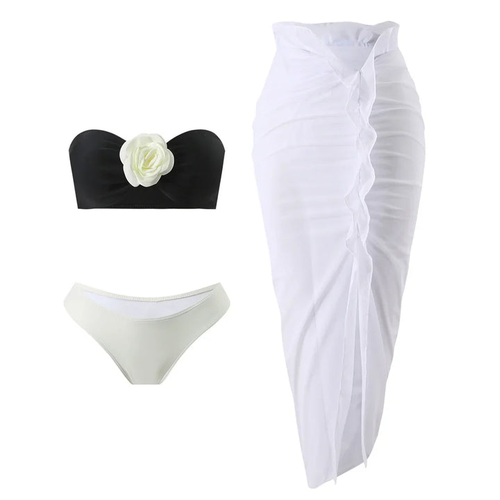 Set bikini 3 pezzi con gonna