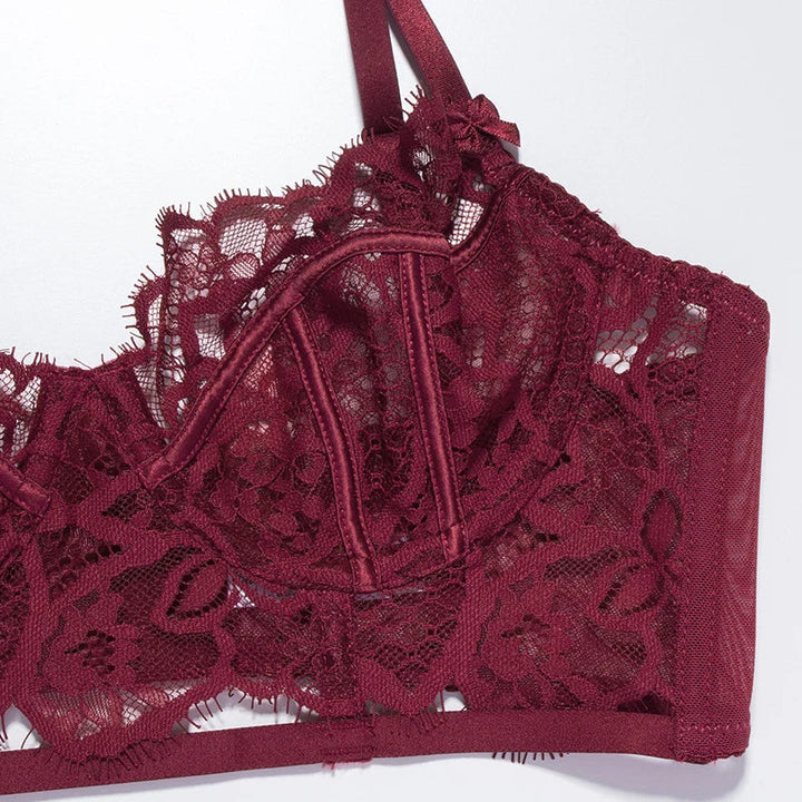Set intimo con semi-corsetto in pizzo