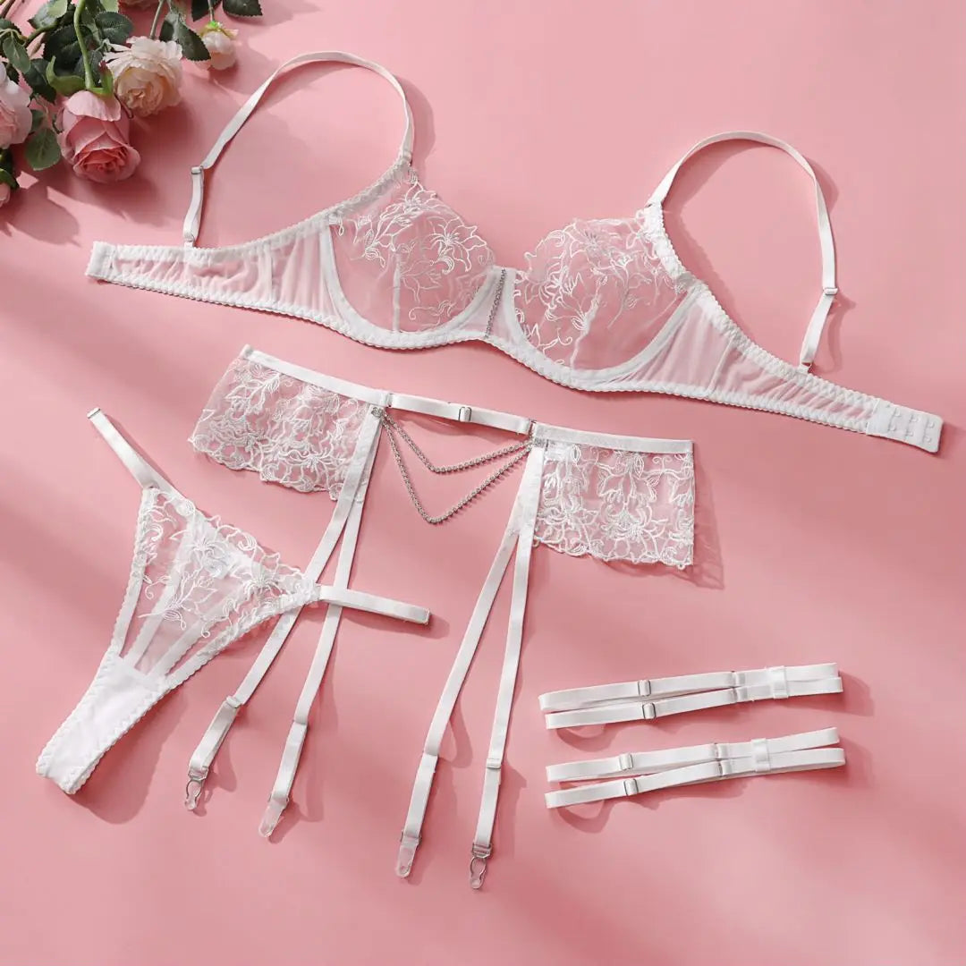 Set di lingerie con catena di cristalli