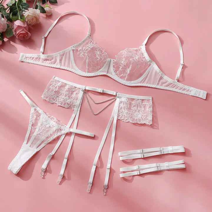 Set di lingerie con catena di cristalli