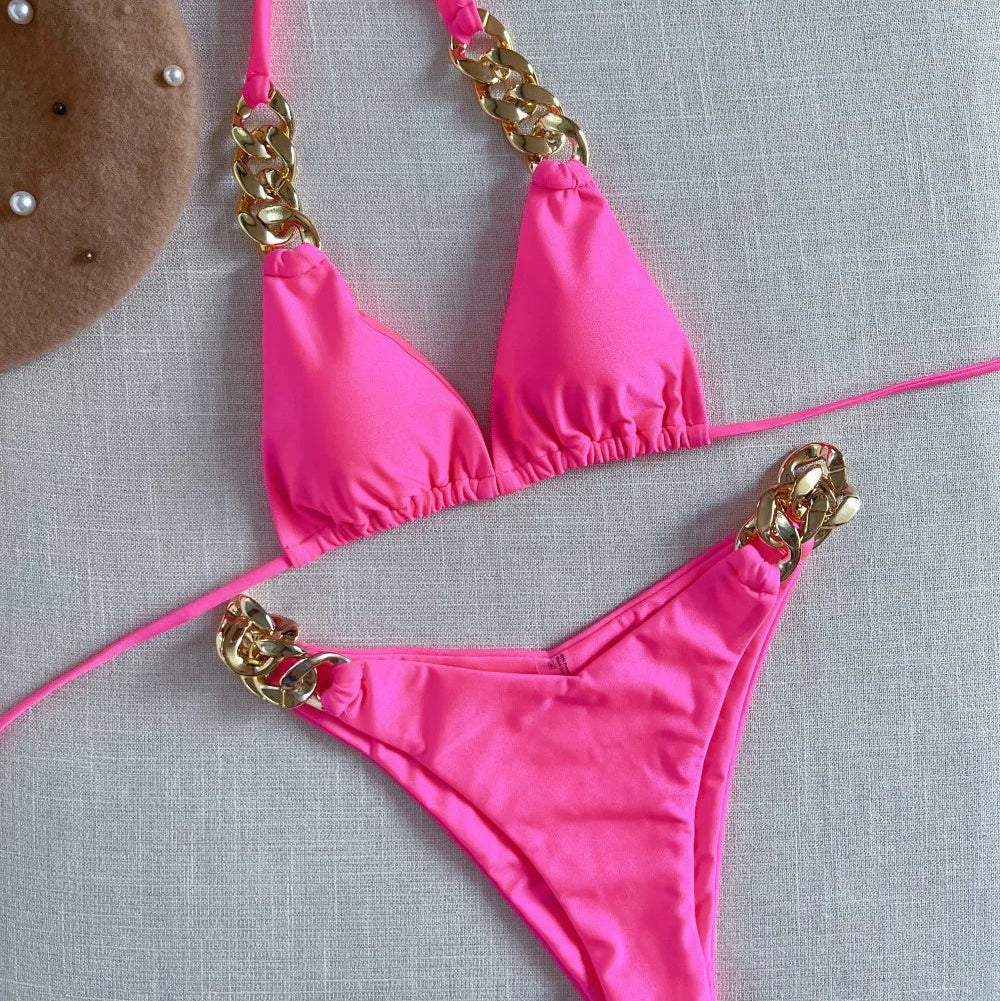Bikini con catene decorative