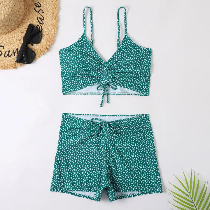 Costume da bagno con pantaloncini vita alta
