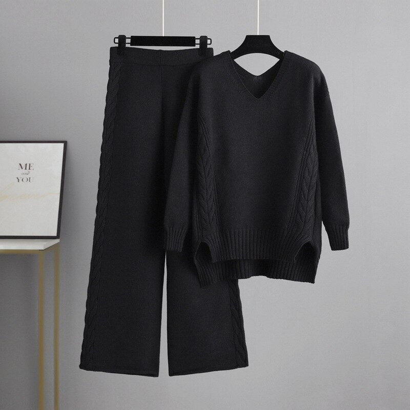 Completo homewear in maglia caldo