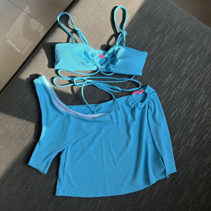 Set spiaggia bikini con gonna