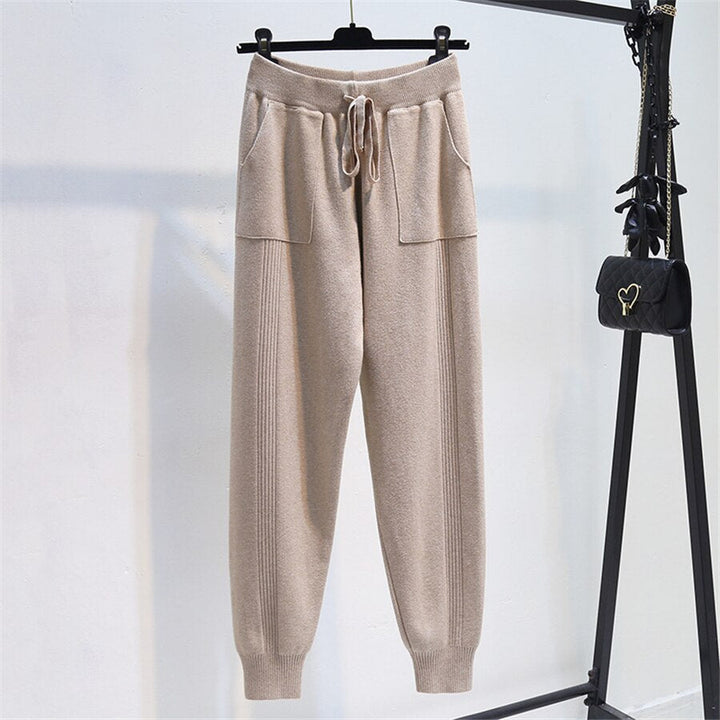 Pantaloni in denim comodi con elastico alle caviglie
