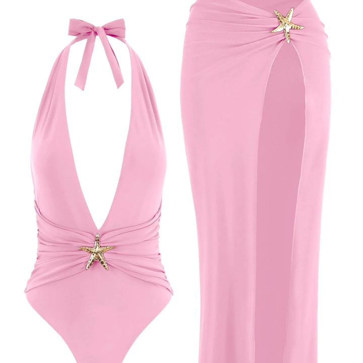 Set da spiaggia con gonna lunga e stella decorativa