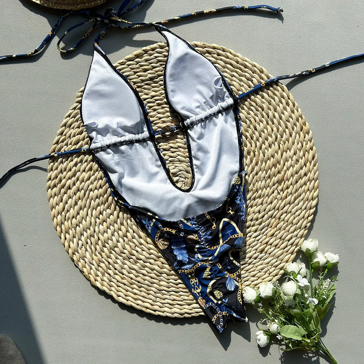 Costume da bagno intero con scollatura profonda