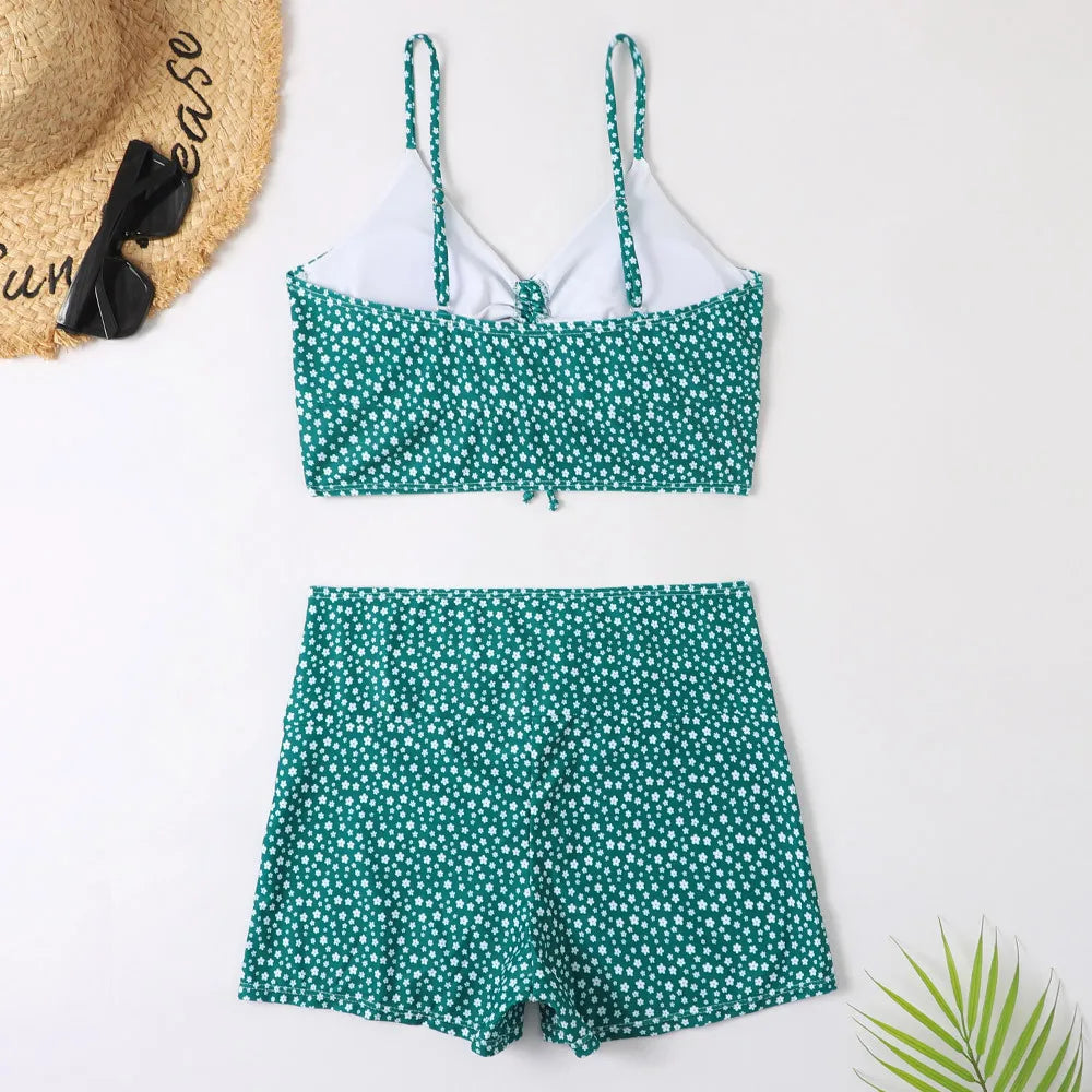 Costume da bagno con pantaloncini vita alta