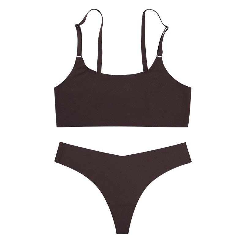 Set intimo in raso senza cuciture