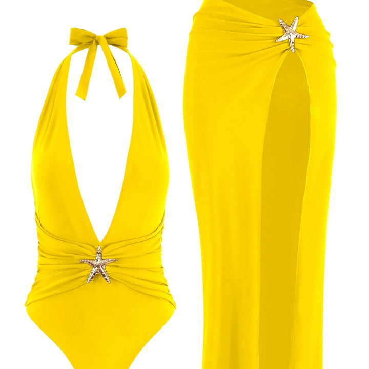 Set da spiaggia con gonna lunga e stella decorativa