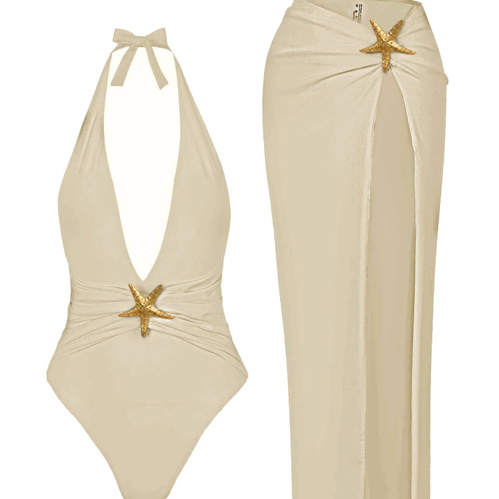 Set da spiaggia con gonna lunga e stella decorativa