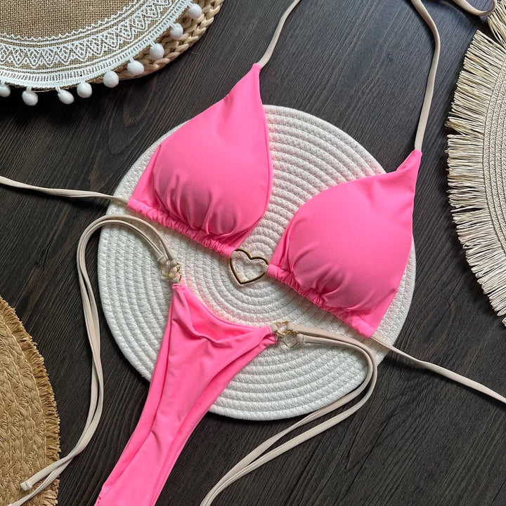 Bikini a due pezzi con laccetti