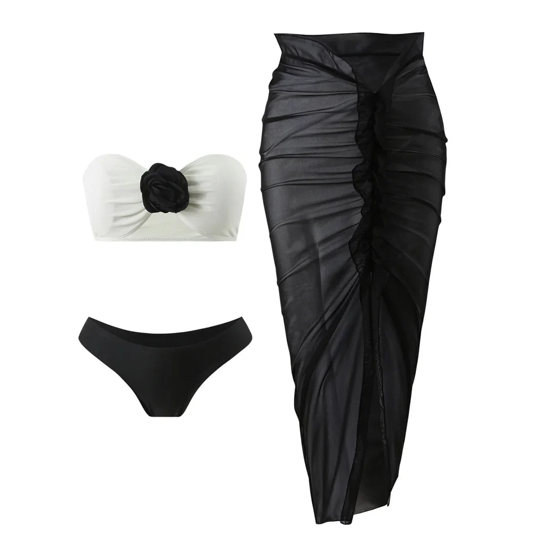 Set bikini 3 pezzi con gonna