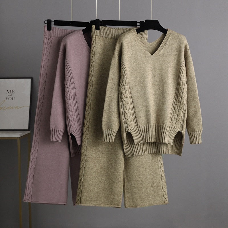 Completo homewear in maglia caldo