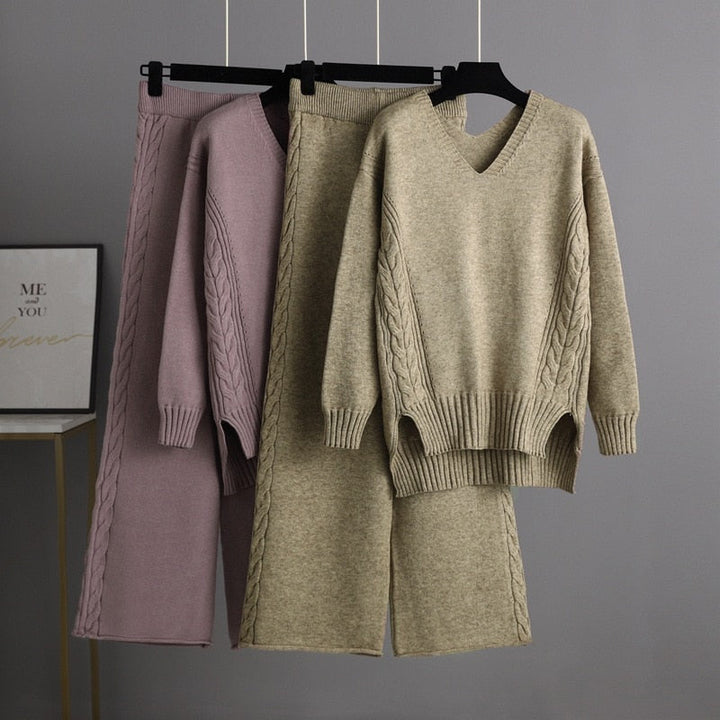Completo homewear in maglia caldo