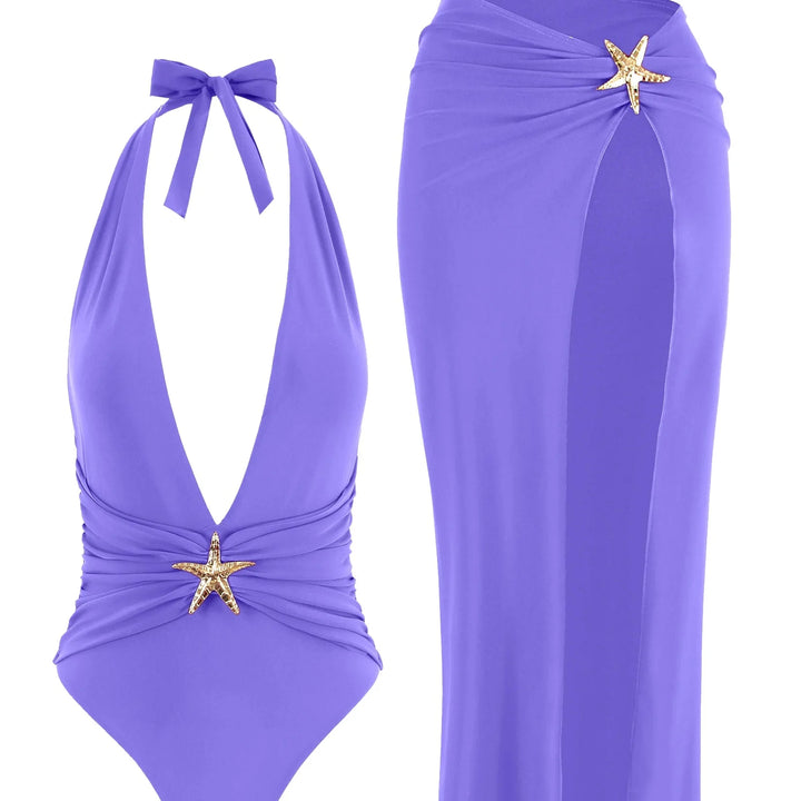 Set da spiaggia con gonna lunga e stella decorativa