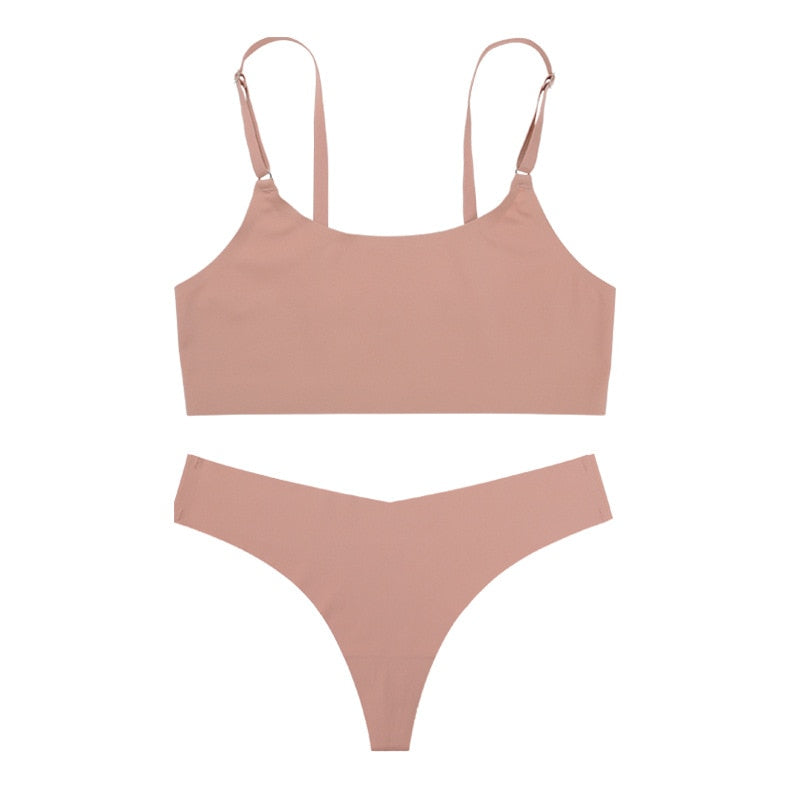 Set intimo in raso senza cuciture