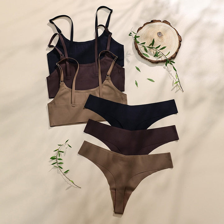 Set intimo in raso senza cuciture