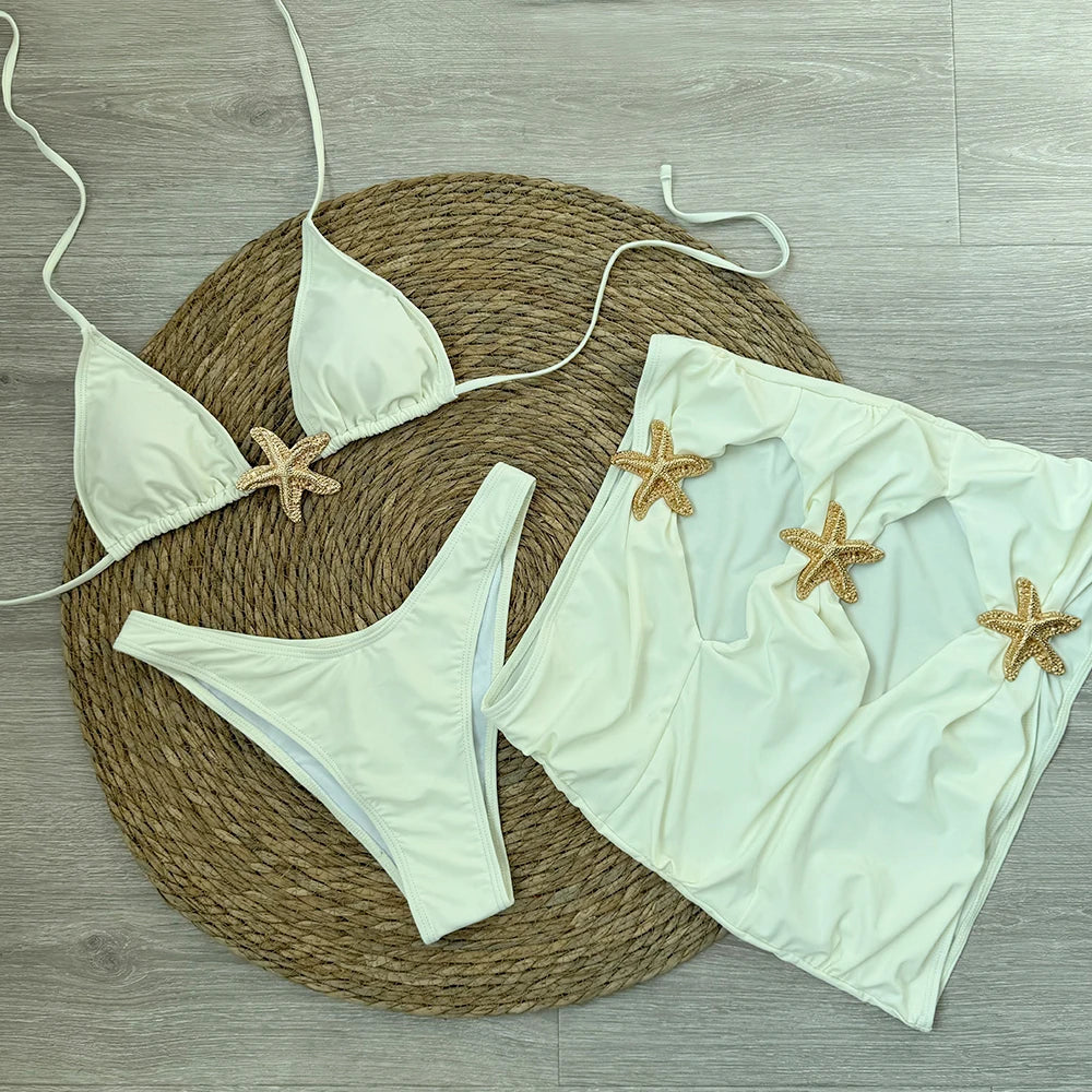 Set spiaggia 3 pezzi con motivo stella marina