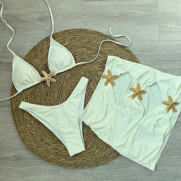 Set spiaggia 3 pezzi con motivo stella marina