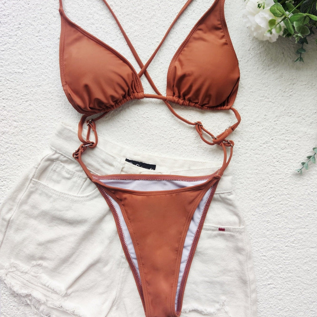 Costume da bagno intero con strisce decorative