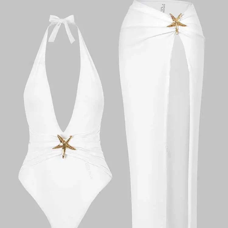 Set da spiaggia con gonna lunga e stella decorativa