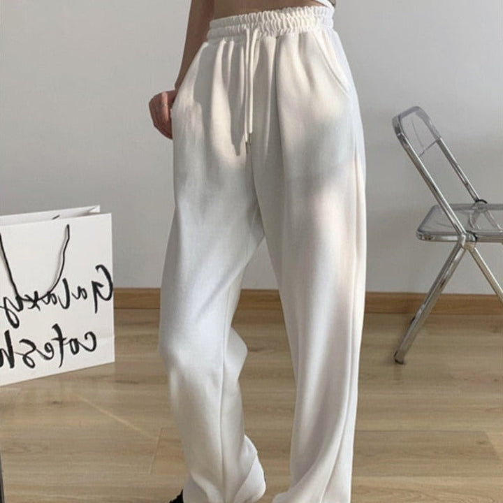 Pantaloni tuta morbidi gamba dritta