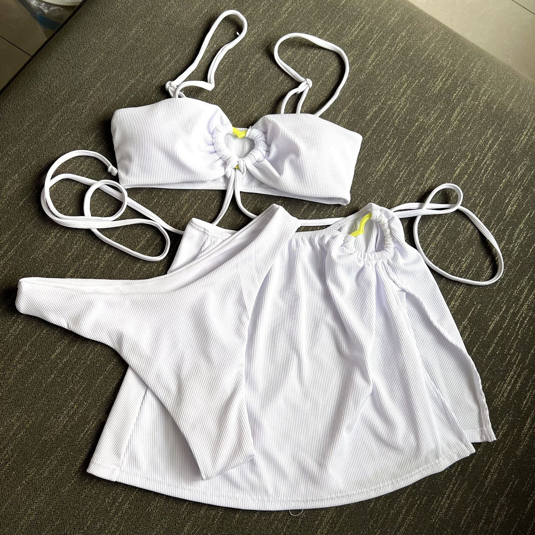 Set spiaggia bikini con gonna