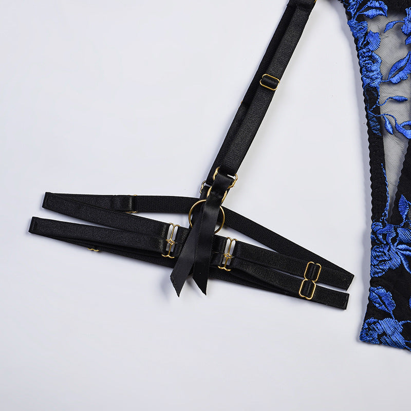 Completo intimo in pizzo sensuale con motivo floreale