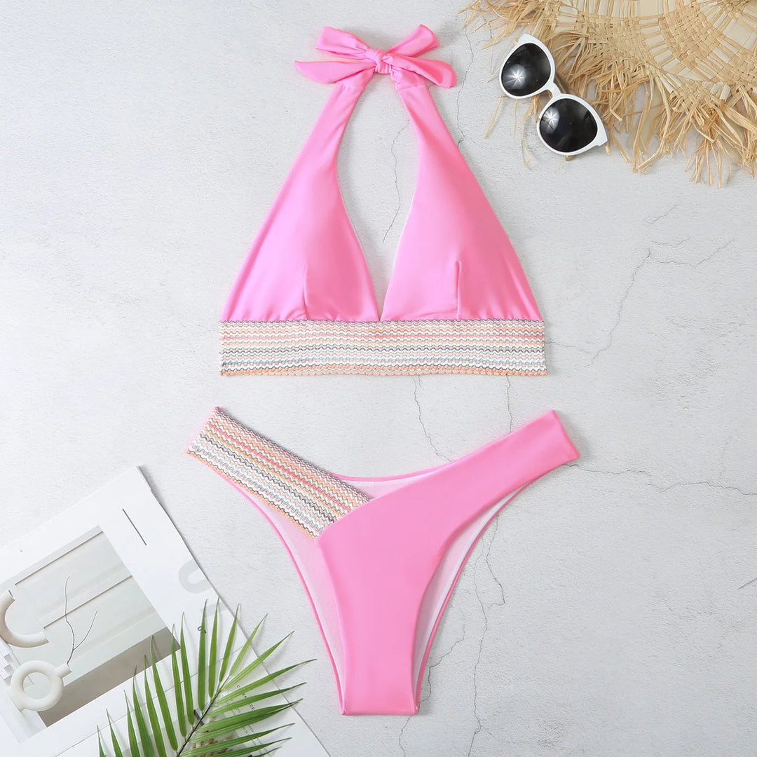 Bikini con slip a vita alta