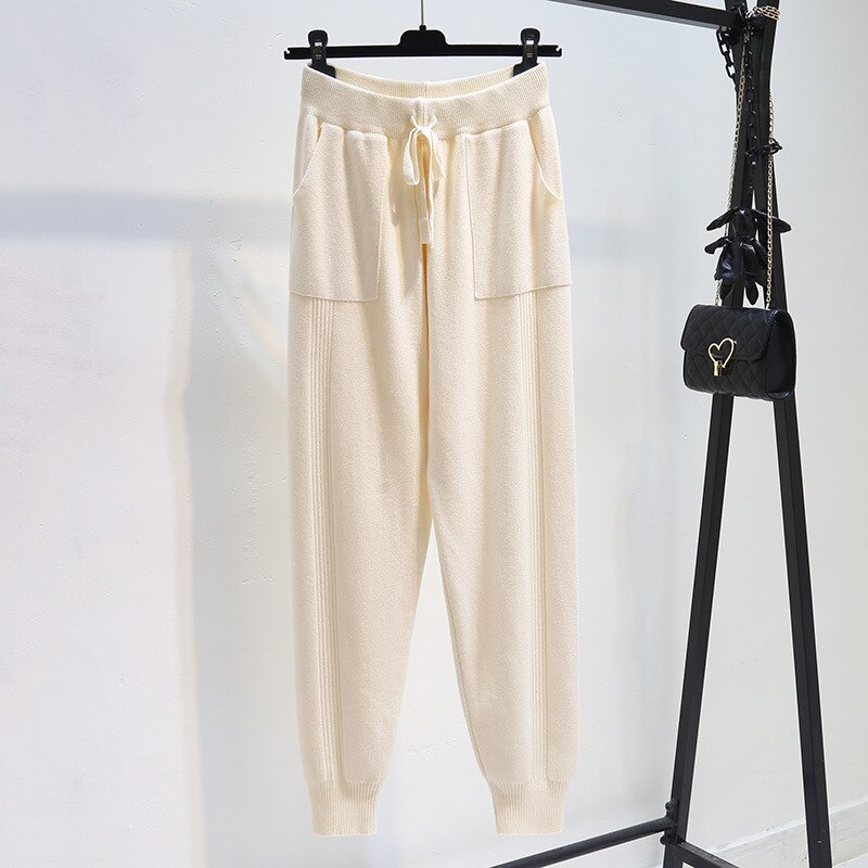 Pantaloni in denim comodi con elastico alle caviglie