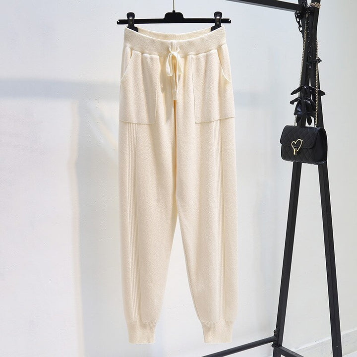 Pantaloni in denim comodi con elastico alle caviglie