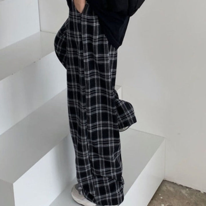 Pantaloni oversize larghi a quadri