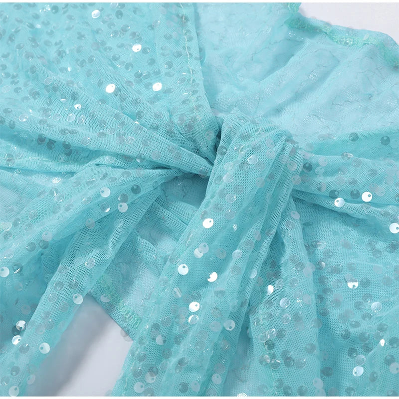 Set bikini da spiaggia lucido con paillettes