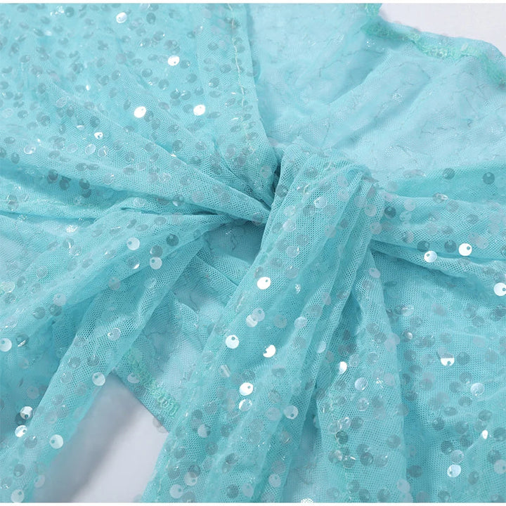 Set bikini da spiaggia lucido con paillettes
