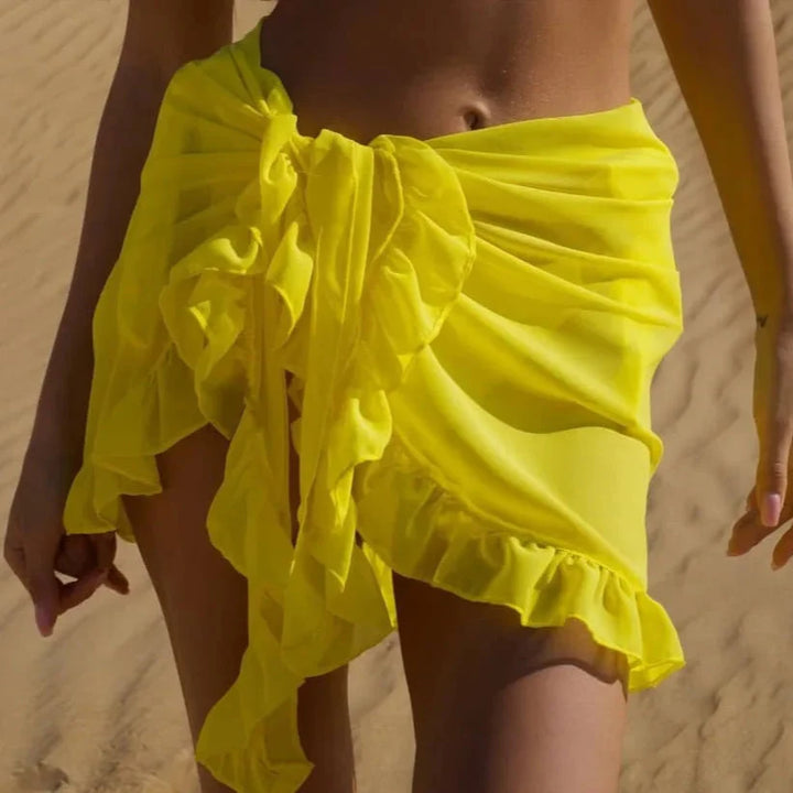 Gonna da spiaggia con laccetti e volant